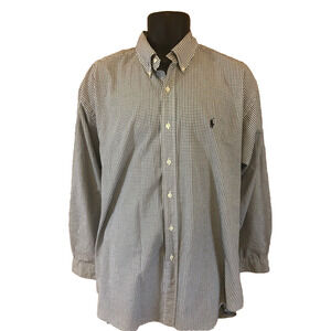 RALPH LAUREN Mens Shirt Size Large Long Sleeve Plaid Old Money Button Front Prep